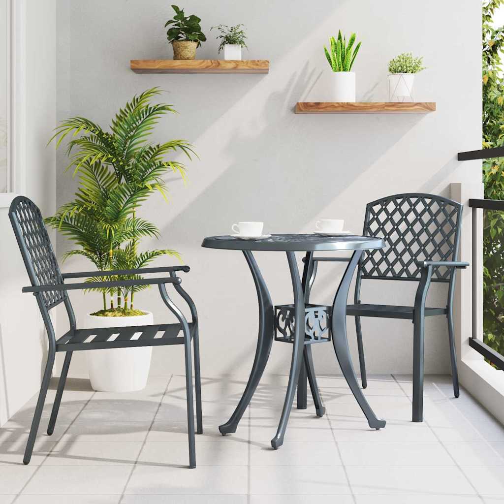 Sedia da Giardino 2 pz Antracite Acciaio