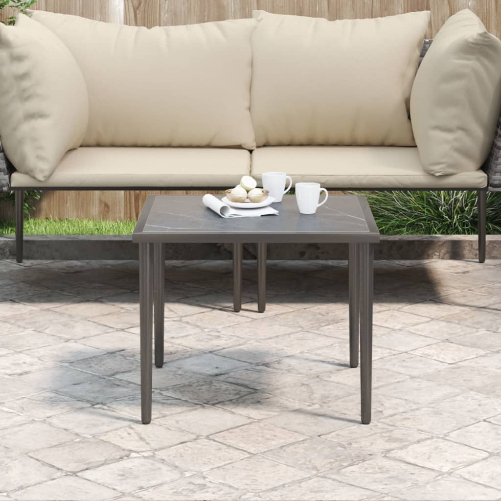 Tavolo da Giardino Grigio 48x48x37 cm in Acciaio