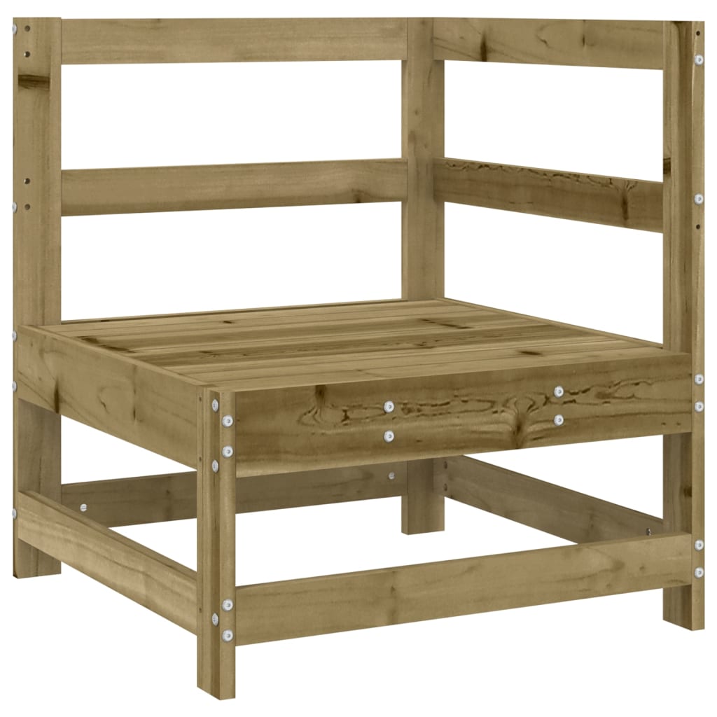 Divano Angolare da Giardino in Legno di Pino Impregnato