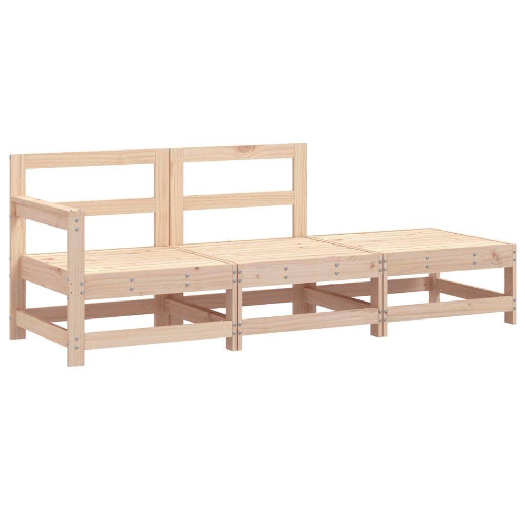 Set Salotto da Giardino 3 pz in Legno Massello di Pino
