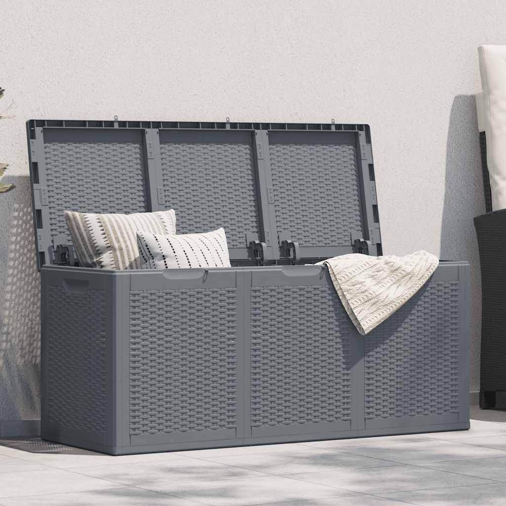 Contenitore da Giardino Grigio in Rattan PP 270 L