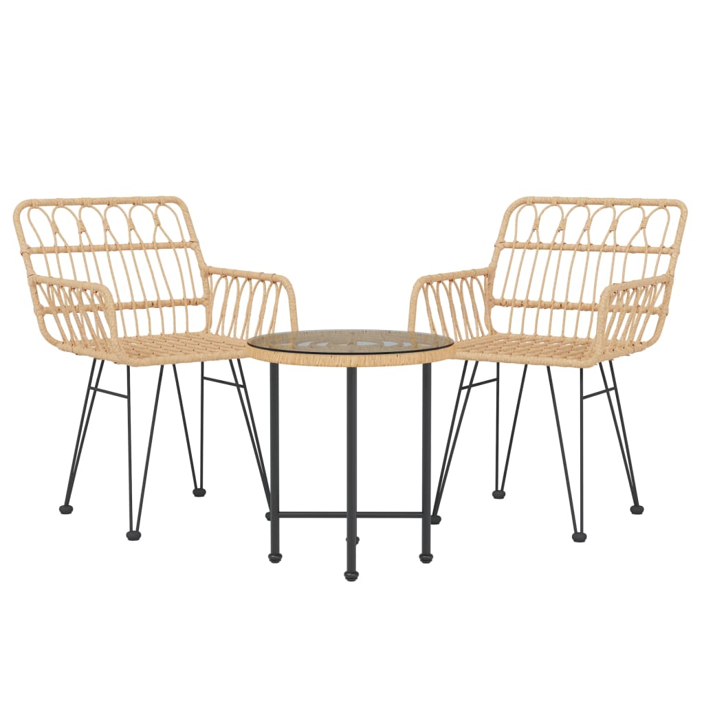 Set da Pranzo da Giardino 3 pz in Polyrattan