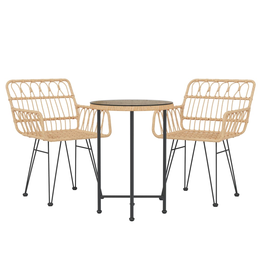Set da Pranzo da Giardino 3 pz in Polyrattan