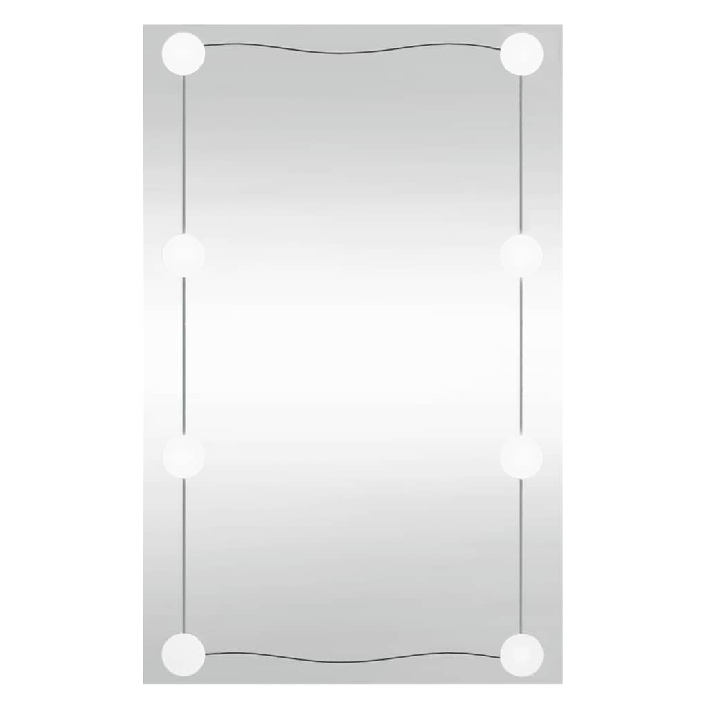 Specchio da Parete con Luci LED 40x60 cm Vetro Rettangolare