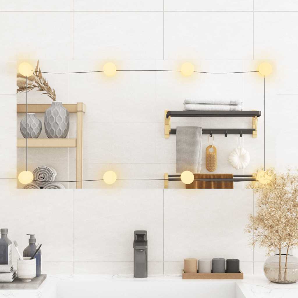 Specchio da Parete con Luci LED 40x80 cm Vetro Rettangolare