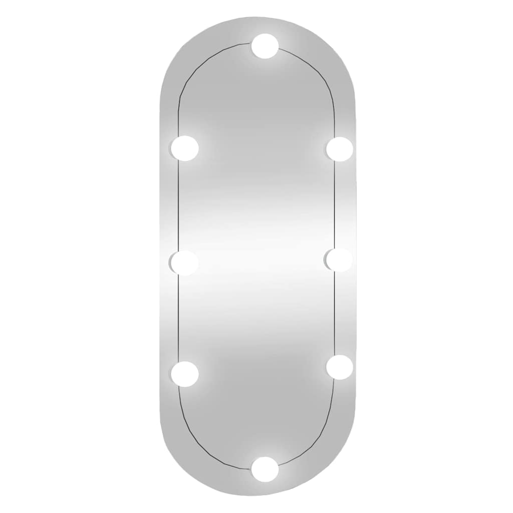Specchio da Parete con Luci LED 35x80 cm Vetro Ovale