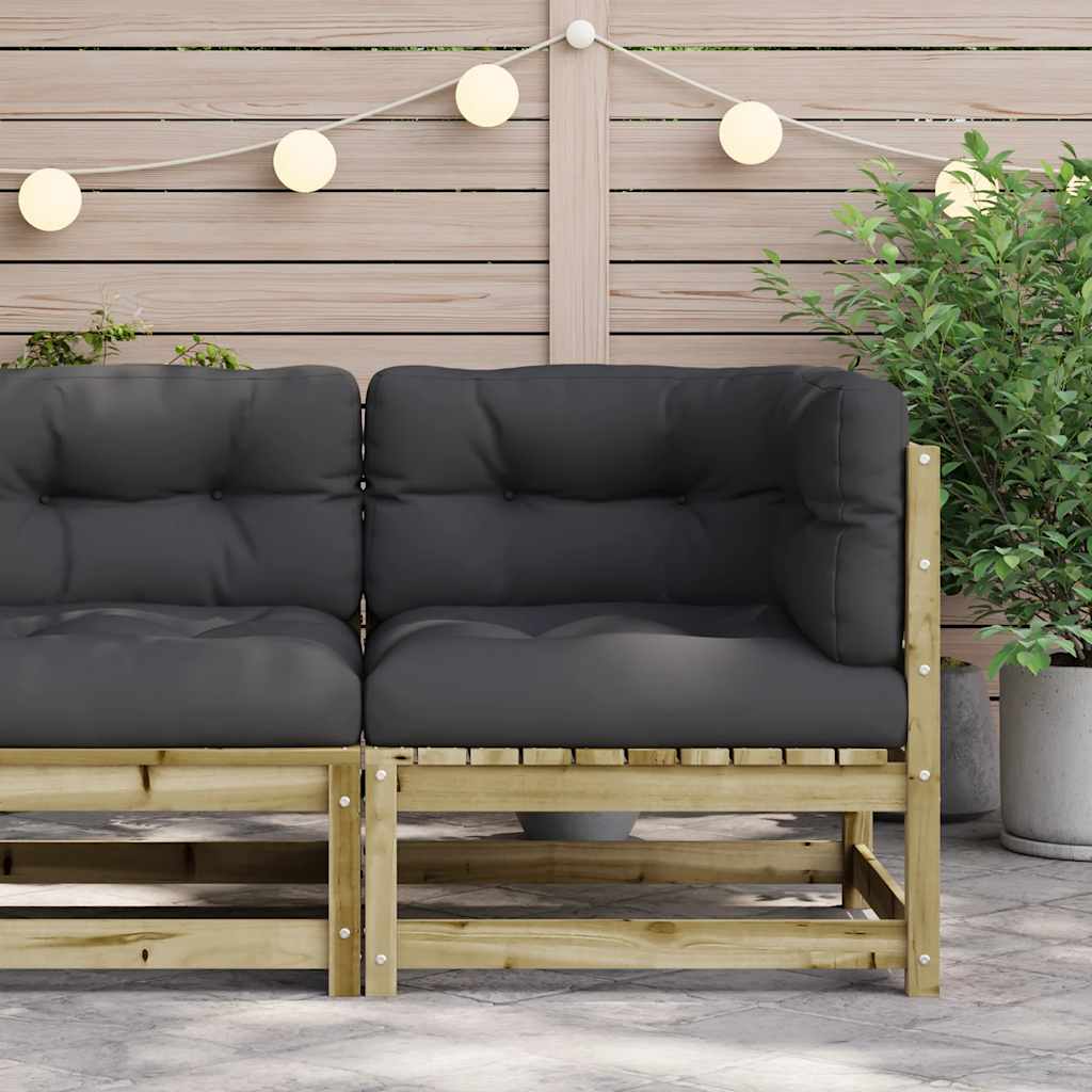 Divano Angolare da Giardino con Cuscini Legno Impregnato Pino