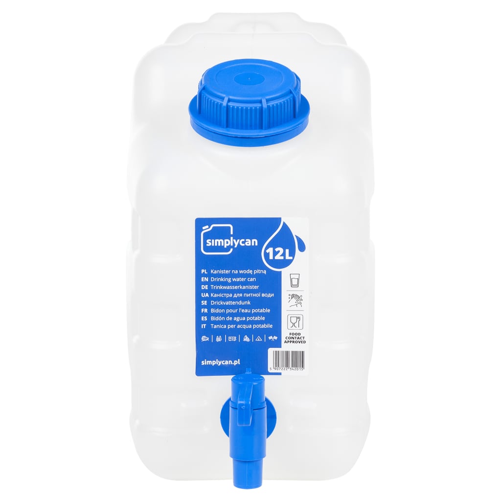 Contenitore Acqua con Rubinetto Trasparente 10 L in Plastica