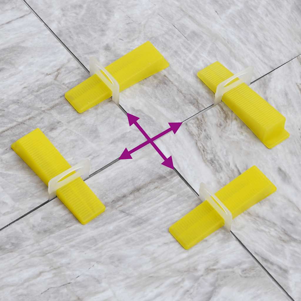 Sistema di Livellamento per Piastrelle 250 Cunei 500 Clip 2 mm