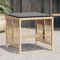 Sgabelli Giardino Cuscini 4pz Beige Misto 41x41x36cm Polyrattan