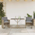 Set da Bistrò 3 pz con Cuscini Beige Misto in Polyrattan
