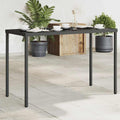 Tavolo da Giardino Piano in Vetro Nero 115x54x74 cm Polyrattan