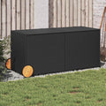 Contenitore da Giardino con Ruote Nero 283L in Polyrattan