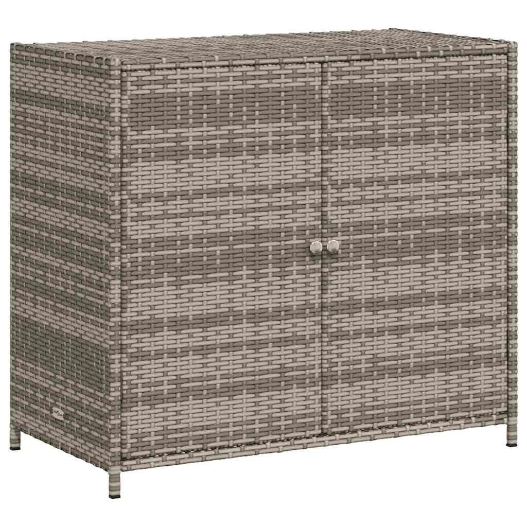 Armadietto Portaoggetti Giardino Grigio 83x45x76 cm Polyrattan