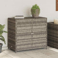Armadietto Portaoggetti Giardino Grigio 83x45x76 cm Polyrattan