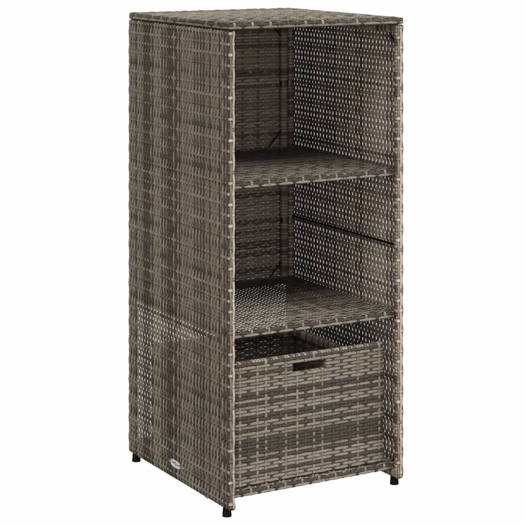 Armadietto Portaoggetti Giardino Grigio 50x55x115cm Polyrattan