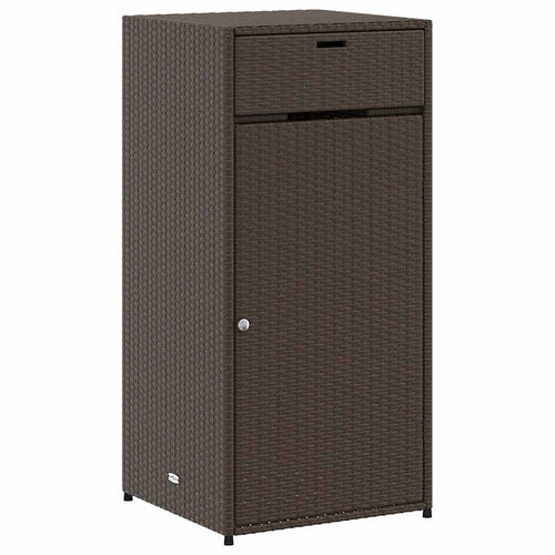 Armadietto Portaoggetti Giardino Marrone 55x55x111cm Polyrattan
