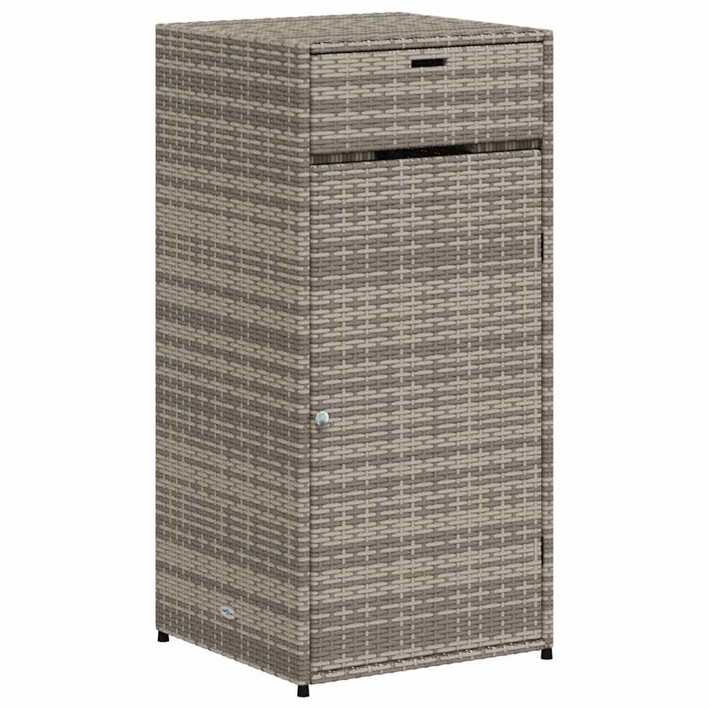 Armadietto Portaoggetti Giardino Grigio 55x55x111cm Polyrattan