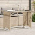 Tavolo da Giardino Piano in Vetro Beige 110x68x70 cm Polyrattan