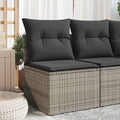 Sedia Giardino Senza Braccioli con Cuscini Grigio in Polyrattan