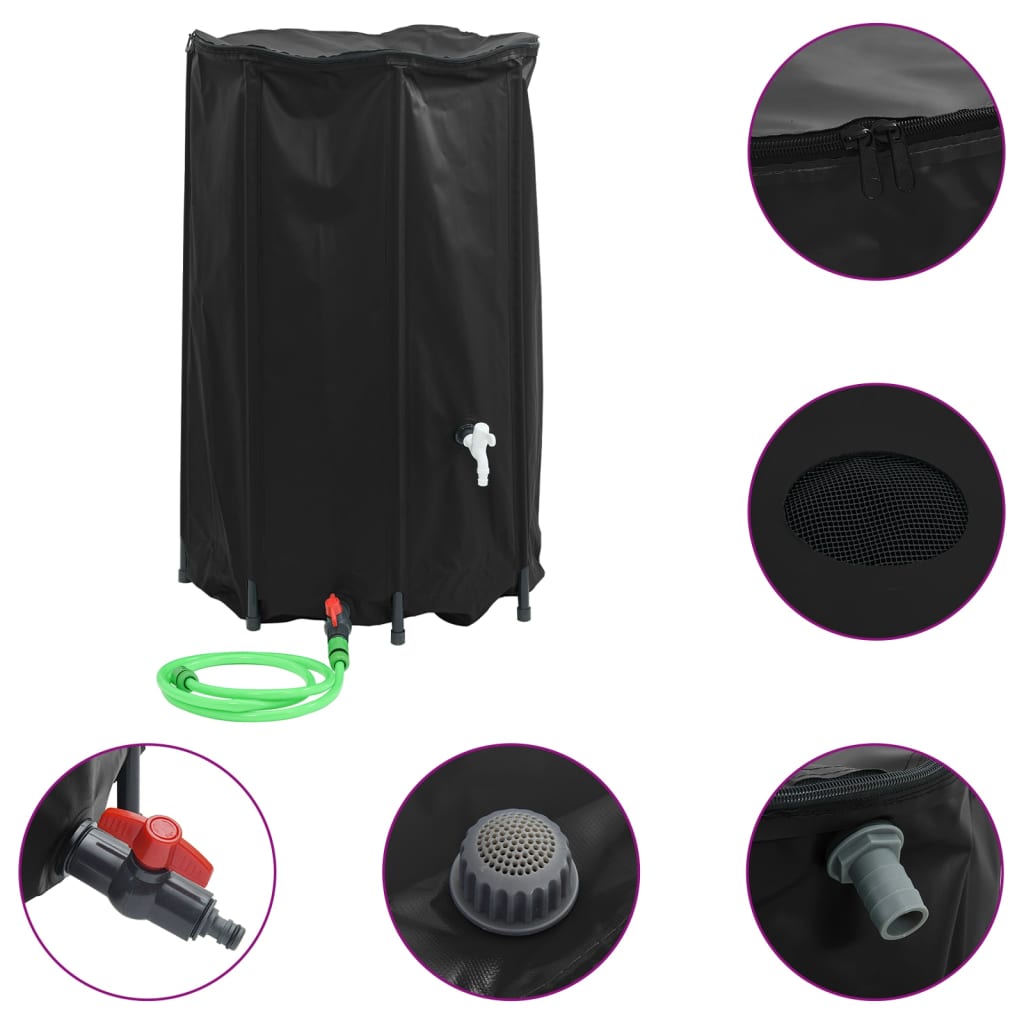 Serbatoio Acqua con Rubinetto Pieghevole 500 L in PVC