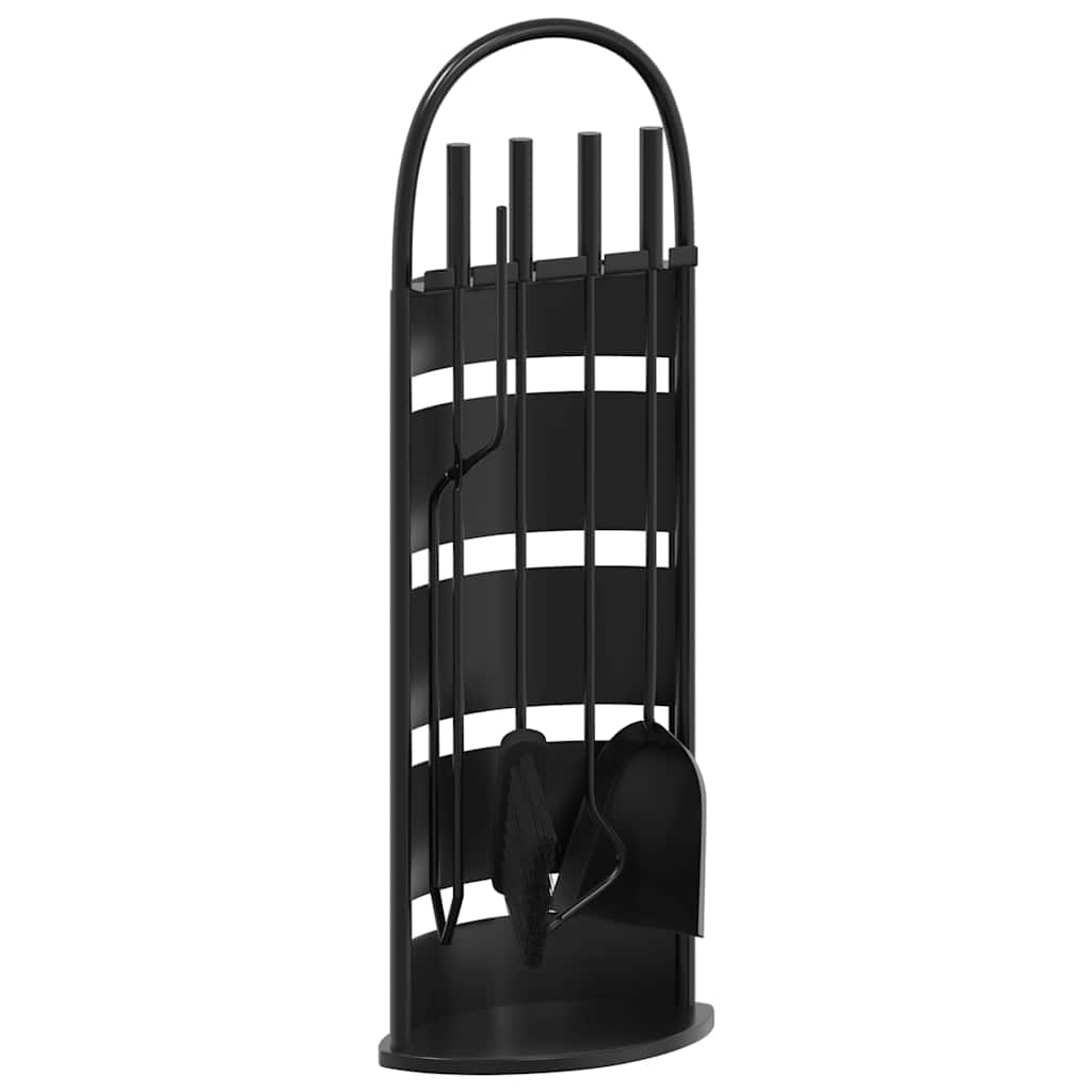 Set di attrezzi per camino 5 pezzi 23x15x66 cm in acciaio