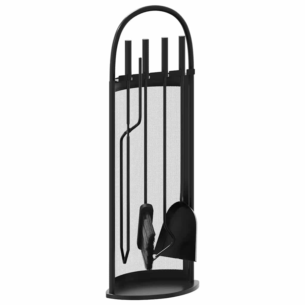 Set di attrezzi per camino 5 pezzi 23x15x66 cm in acciaio