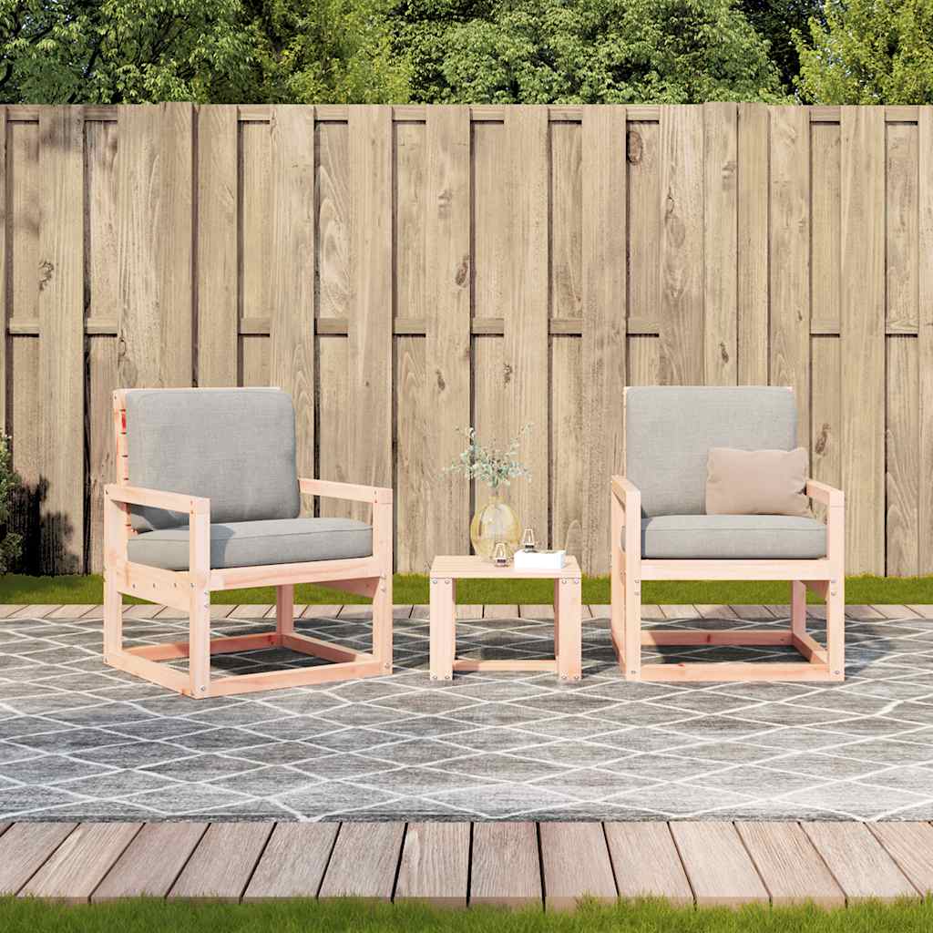 Set Salotto da Giardino 3 pz in Legno Massello di Douglas