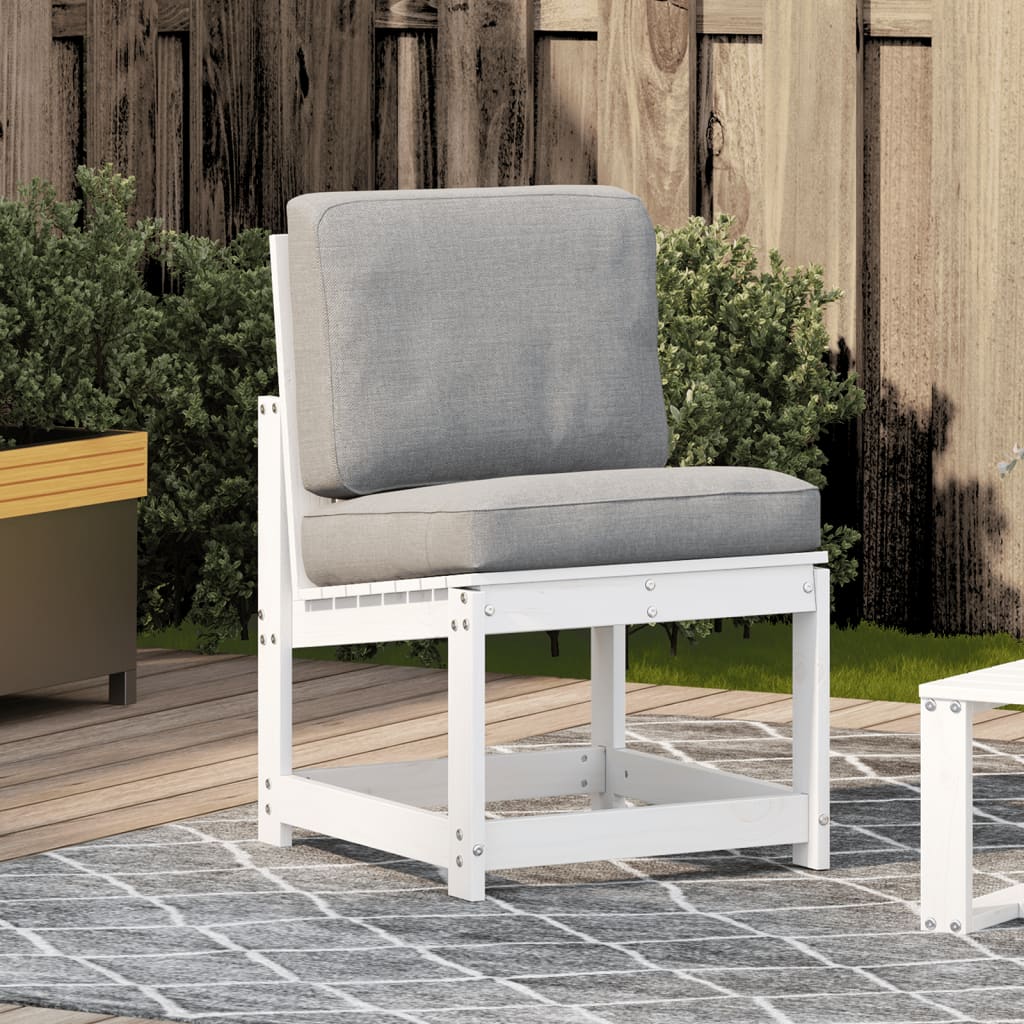 Sedia da Giardino Bianca 50,5x55x77 cm Legno Massello di Pino