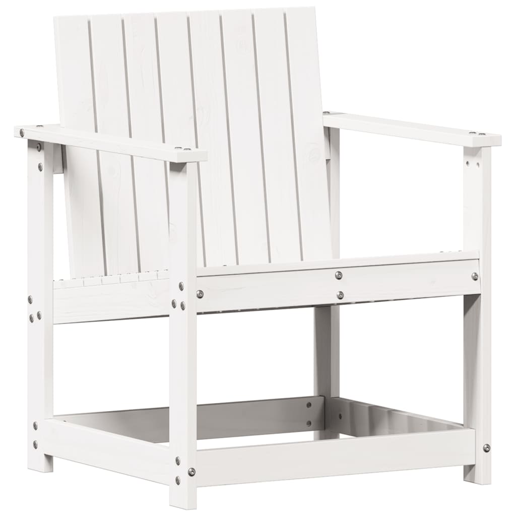 Sedia da Giardino Bianca 62x56x77 cm in Legno Massello di Pino
