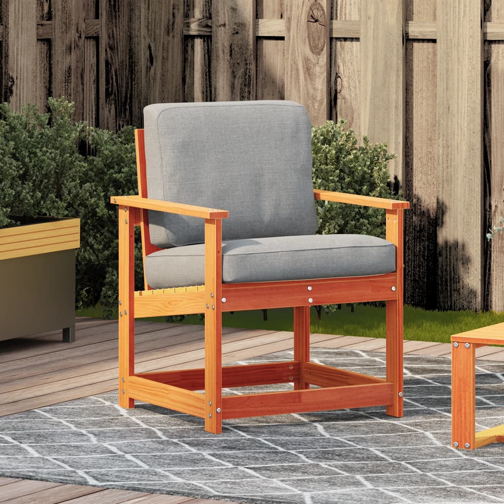 Sedia da Giardino Marrone Cera 62x56x77 cm Legno Massello Pino