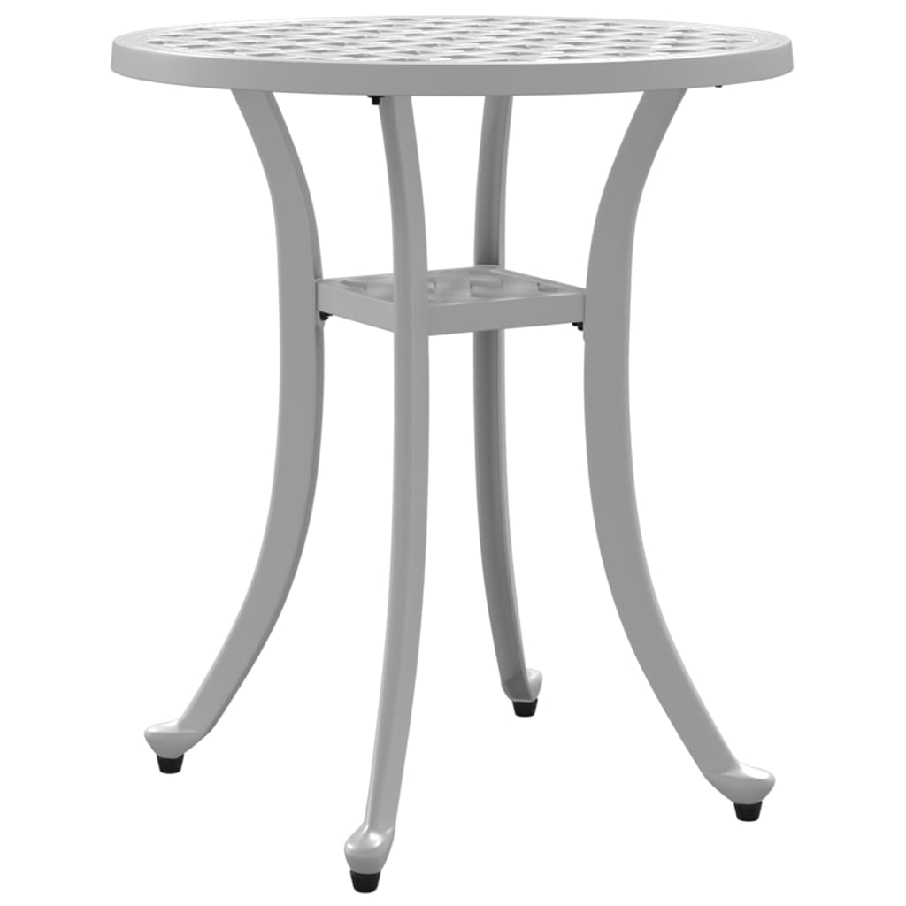 Tavolo da Giardino Bianco Ø48x53 cm in Alluminio Pressofuso