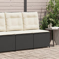 Divano Reclinabile da Giardino con Cuscini in Polyrattan Nero