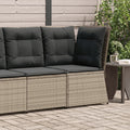 Divano Angolare da Giardino con Cuscini Grigio in Polyrattan