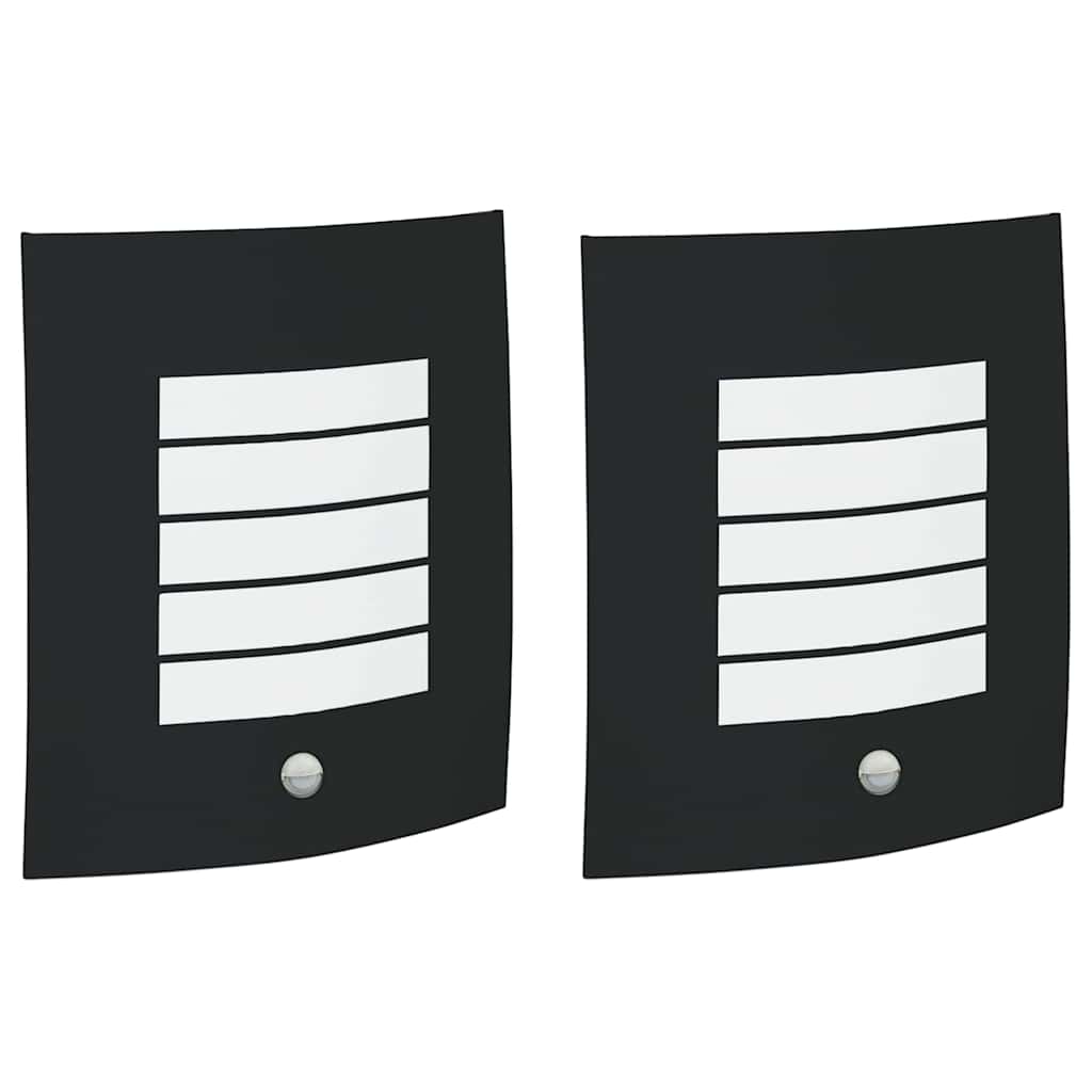 Lampada da Parete Esterna 2 pz Nero 23.5 x 9 x 26 cm