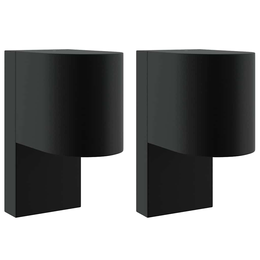 Lampada da Parete Esterna 2 pz Nero 12 x 7 x 15 cm
