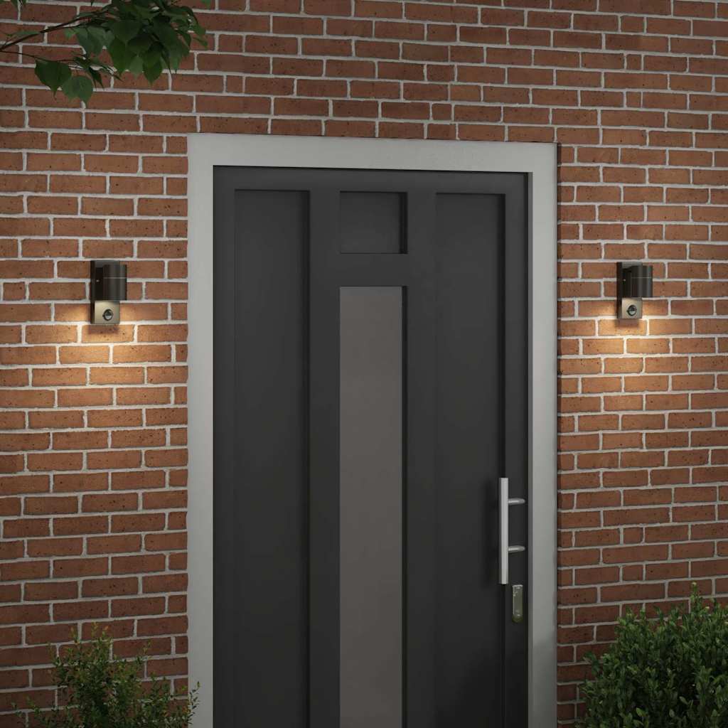 Lampada da Parete Esterna 2 pz Nero 6,5 x 10,5 x 16 cm