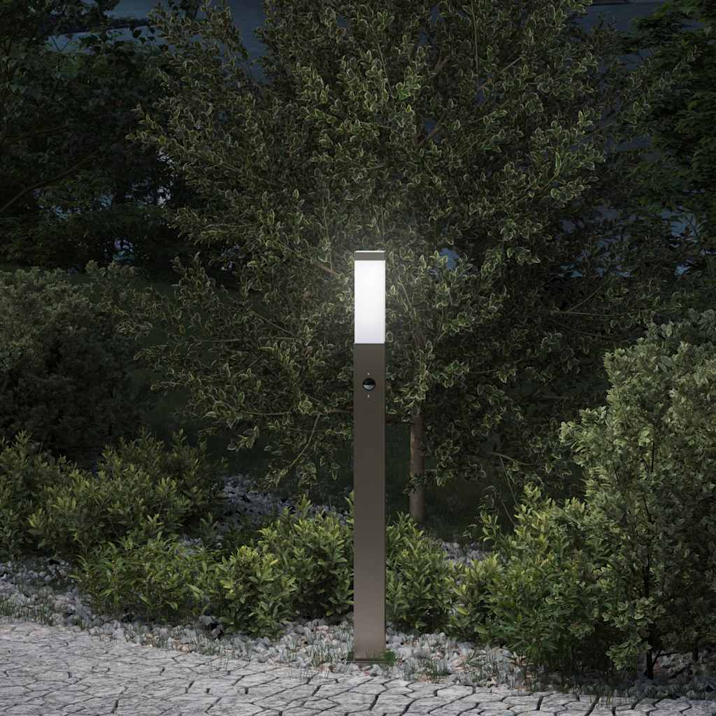 Lampada a paletto con sensore 80 cm Acciaio Inox IP44