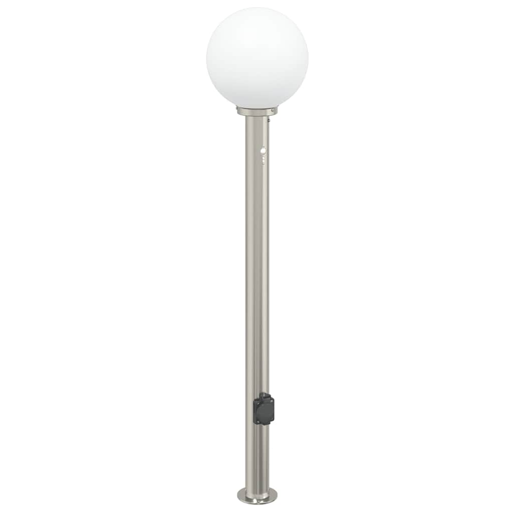 Lampada a paletto con sensore e presa 120 cm Acciaio Inox IP44