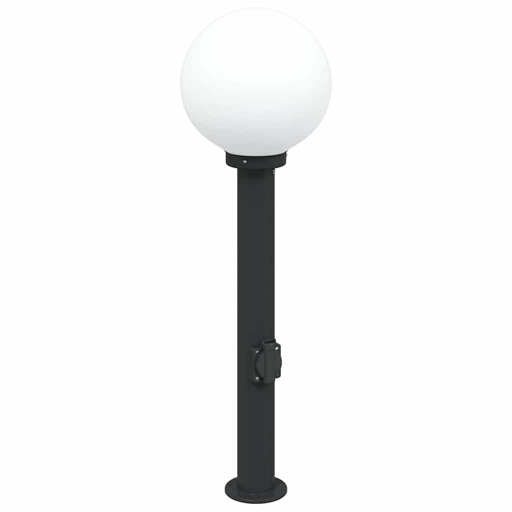 Lampada a paletto con presa elettrica 80 cm Nera IP44