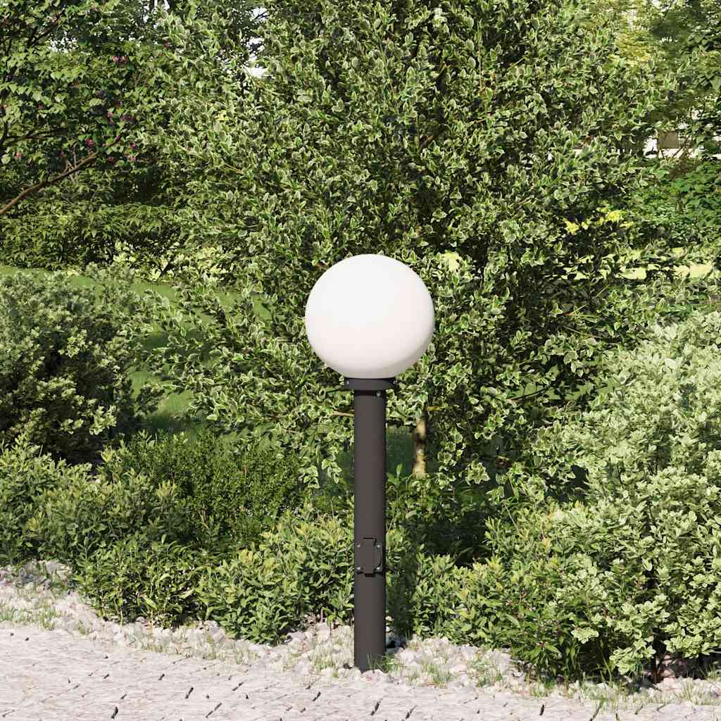 Lampada a paletto con presa elettrica 80 cm Nera IP44
