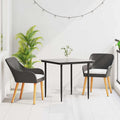 Set da Pranzo per Giardino 3 pz Nero polyrattan