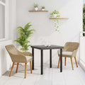 Set da Pranzo per Giardino 3 pz Beige polyrattan