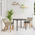Set da Pranzo per Giardino 3 pz Grigio chiaro polyrattan