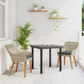 Set da Pranzo per Giardino 3 pz Grigio chiaro polyrattan