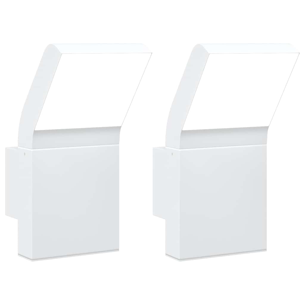 Applique per Esterni con LED 2 pz Bianche Alluminio Pressofuso