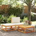 Set di divani da giardino 3 pezzi con cuscini in legno di acacia e rattan
