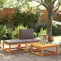 Set di divani da giardino 3 pezzi con cuscini in legno di acacia e rattan