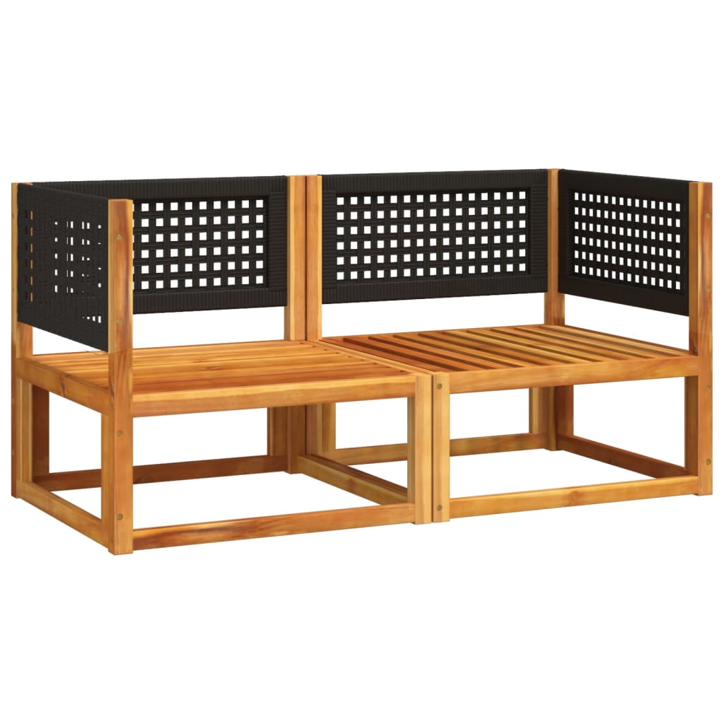 Divani da Giardino Angolari con Cuscini 2 pz in Legno di Acacia e Rattan