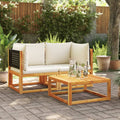 Divani da Giardino Angolari con Cuscini 2 pz in Legno di Acacia e Rattan